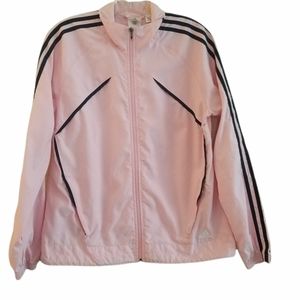Adidas Pink Full Zip Lightweight Windbreaker Jacket